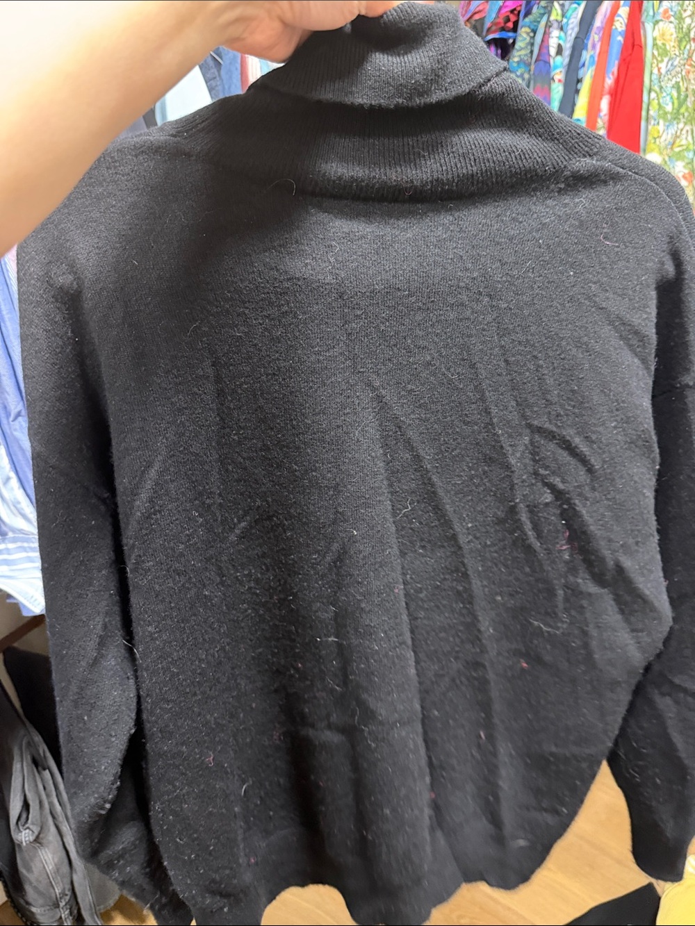 Balenciaga Black Turtleneck Sweater with Red Logo Embroidery - Picture 5 of 7